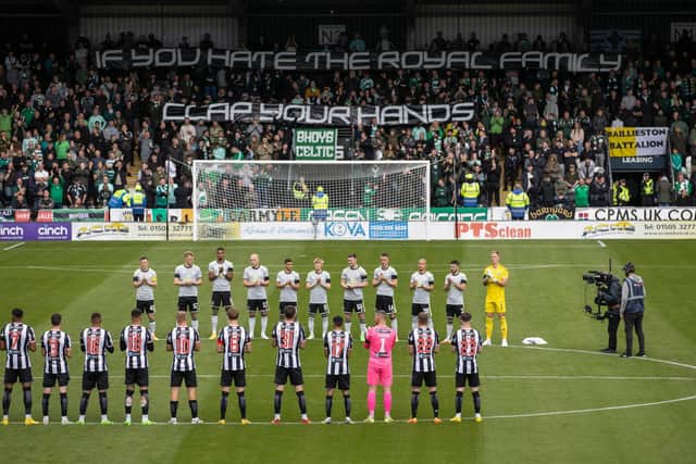 Celtic fans' banner during the minute's applause in memory of Queen Elizabeth II. (Photo by Craig Williamson / SNS Group)