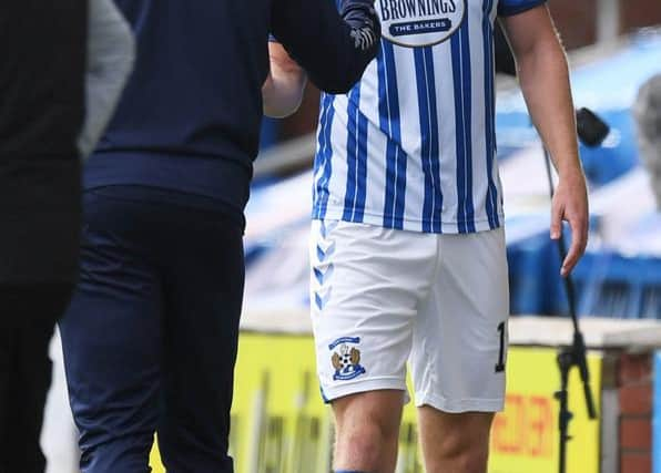 Kilmarnock's Stuart Findlay (right) with manager Alex Dyer (Photo by Craig Foy / SNS Group)