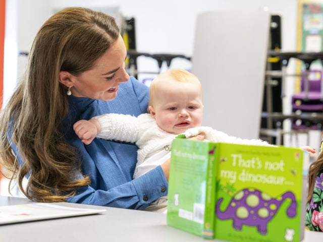 The Duchess of Cambridge meets 10-month-old Saul Molloy.