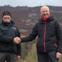 Ronnie Grant of Apex Tubulars (left) with The River Dee Trust’s Chair, Sandy Bremner.