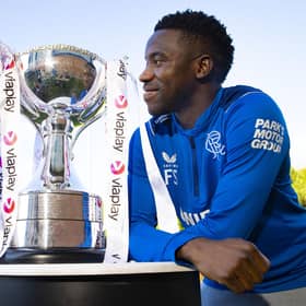 Fashion Sakala promotes Viaplay’s exclusively live coverage of the Viaplay Cup Final between Rangers and Celtic on Sunday from 2pm. Viaplay is available to stream from viaplay.com or via your TV provider on Sky, Virgin TV and Amazon Prime as an add-on subscription. (Photo by Alan Harvey / SNS Group)