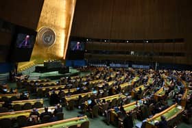 United Nations Secretary-General Antonio Guterres addresses the UN General Assembly at the organisation's headquarters in New York City (Picture: Angela Weiss/AFP via Getty Images)
