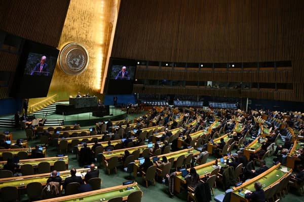 United Nations Secretary-General Antonio Guterres addresses the UN General Assembly at the organisation's headquarters in New York City (Picture: Angela Weiss/AFP via Getty Images)