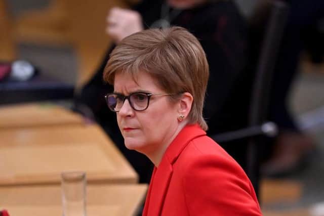 In an extraordinary intervention, First Minister Nicola Sturgeon posted a video message on Twitter, insisting that transphobia should be treated with ‘zero tolerance’ in the party.. (Photo by Jeff J Mitchell-WPA Pool/Getty Images)