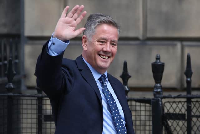 Keith Brown, Cabinet Secretary for Justice, arrives for the announcement of the new Cabinet by the First Minister Nicola Sturgeon at Bute House in Edinburgh. Picture date: Wednesday May 19, 2021.