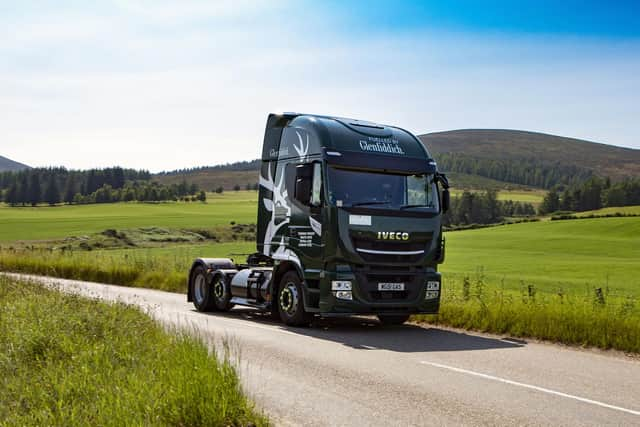 The leading single malt Scotch whisky company says its entire delivery fleet will run on "green biogas" created from distillery residues (Photo: Glenfiddich/PA Wire).