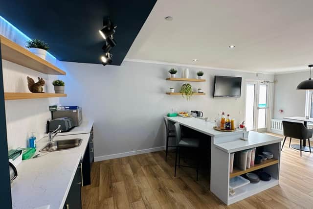 Raeden Court home kitchen and living area