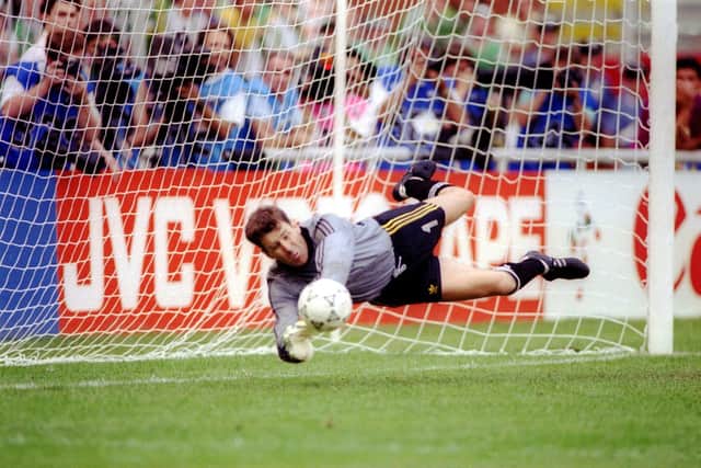 The penalty save against Romania at Italia 90 which made him immortal.