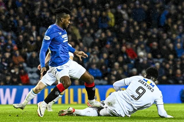 Rangers' Jose Cifuentes was sent off for this tackle.