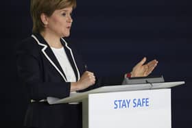 Nicola Sturgeon during the briefing on Thursday