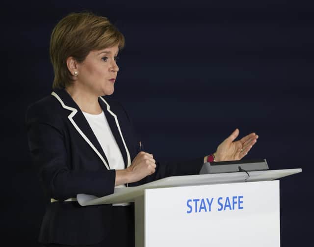 Nicola Sturgeon during the briefing on Thursday
