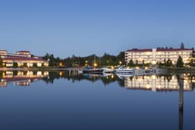 A waterside view of Naantali Spa Hotel, Naantali, Finland. Pic: Jarno Terho