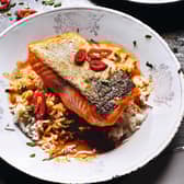 Choo chee salmon from The Curry Guy Thai