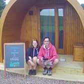 Kid-free zone: Morag Sallabanks and her husband Jonny at their glamping site