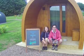 Kid-free zone: Morag Sallabanks and her husband Jonny at their glamping site