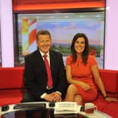 Presenters Bill Turnbull and Susanna Reid on the BBC Breakfast set in Salford, 2012. Mr Turnbull has died at the age of 66, his family has said. Issue date: Thursday September 1, 2022.