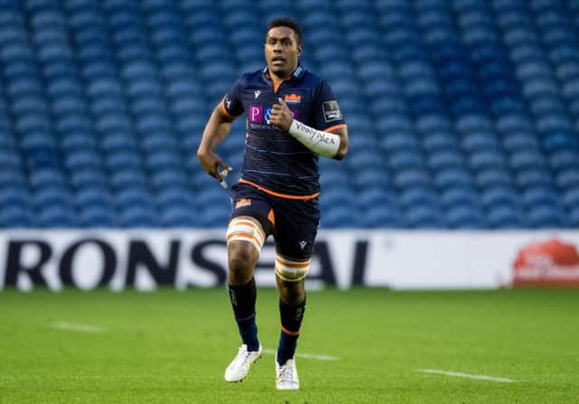 Bill Mata in action for Edinburgh during the Guinness Pro14 semi final against Ulster at BT Murrayfield earlier in the month. Picture: Ross Parker/SRU/SNS