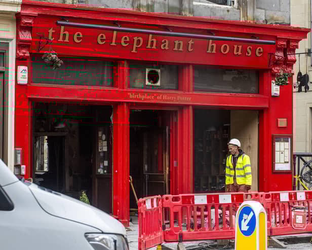 The Elephant House was seriously damaged by the fire, which blazed through several local businesses on the George IV Bridge.