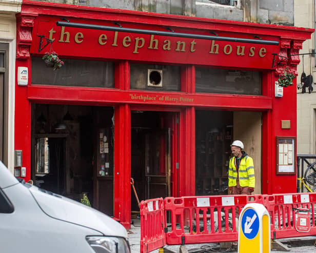 The Elephant House was seriously damaged by the fire, which blazed through several local businesses on the George IV Bridge.