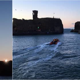 Dunbar’s RNLI volunteers broke off from a first aid care training course to deal with a real life casualty in challenging circumstances on Friday.
