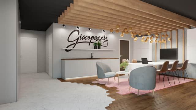 Reception and conference area at Giacopazzi's factory