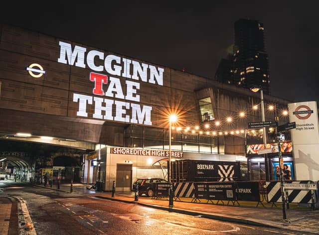 The pro-Scotland slogan visible on Shoreditch High Street. Picture: Contributed
