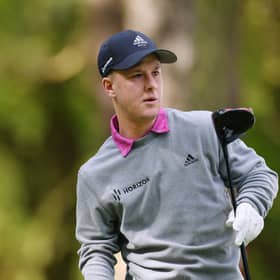 Brendan Lawlor watches a tee shot in his second round of the inaugural G4D Open on the Duchess Course at Woburn Golf Club. Picture: Alex Burstow/R&A/R&A via Getty Images.