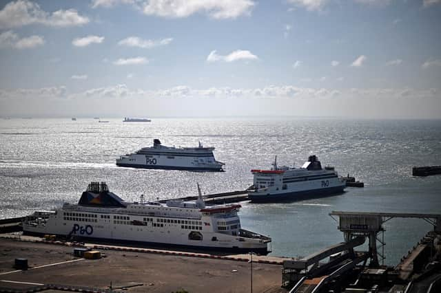 The P&O ferry Spirit of Britain sails into the Port of Dover after undergoing sea trials (Picture: Ben Stansall/AFP via Getty Images)