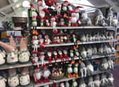 Christmas merchandise is also on sale.