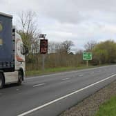 The single carriageway A75 is a key lorry route connecting the M74 and M6 at Gretna with the Cairnryan ferry ports