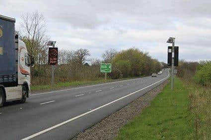 The single carriageway A75 is a key lorry route connecting the M74 and M6 at Gretna with the Cairnryan ferry ports