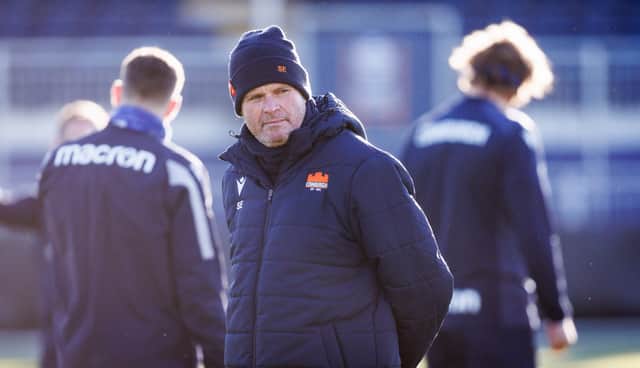 Edinburgh head coach Sean Everitt casts an eye over training this week ahead of the trip to Scarlets. (Photo by Ross Parker / SNS Group)