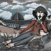 John Byrne painted 'Man on the beach with cat' in 1972.