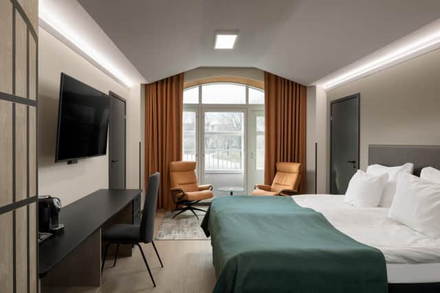 The comfortable bedrooms at Hotel Kakola in Turku Finland have been created by combining former prison cells. Pic: Wellu Hämäläinen