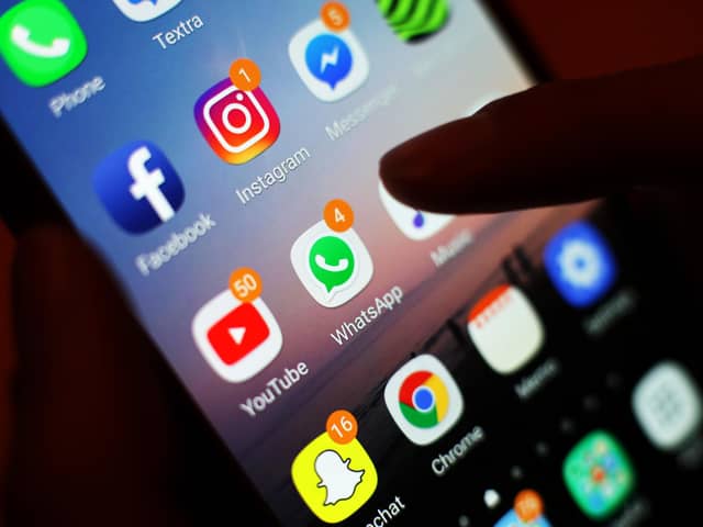 Social media apps on a smartphone