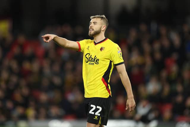 Ryan Porteous has become a key figure at Watford since making the January move from Hibs. (Photo by Richard Heathcote/Getty Images)