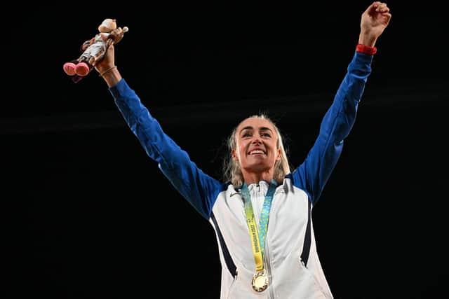 Eilish McColgan delivered Team Scotland's moment of the Games by winning gold in the women's 10,000m. (Photo by BEN STANSALL/AFP via Getty Images)