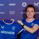 Colette Cavanagh shows off her new colours. Credit: Rangers FC Twitter