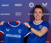 Colette Cavanagh shows off her new colours. Credit: Rangers FC Twitter