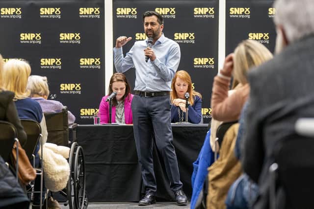 Humza Yousaf defeated Kate Forbes and Ash Regan in the SNP leadership contest (Picture:Jane Barlow/pool/Getty Images)