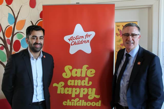 Cabinet Secretary for Justice Humza Yousaf MSP with Paul Carberry