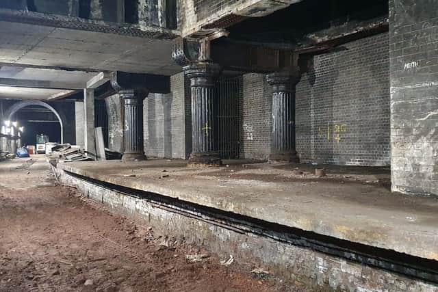 The derelict platform has been cleared of rubbish ahead of track laying. Picture: John Devlin
