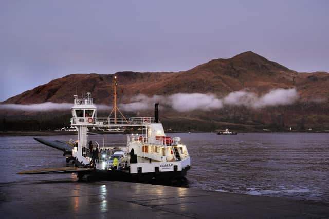.The Corran ferry preparing to dock at  Nether Lochaber. Picture: Neil Hanna