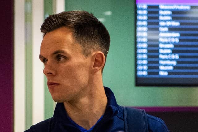 Lawrence Shankland at Edinburgh Airport