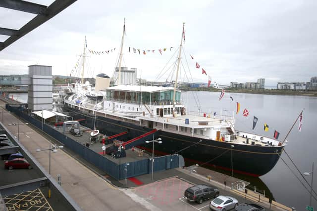 A general view of the newly restored royal sailing yacht, Bluebottle which joins the historic fleet at the Royal Yacht Britannia's charitable trust in Edinburgh,