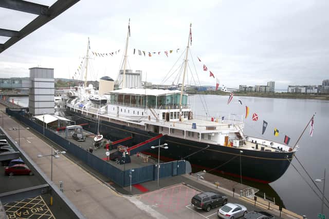 A general view of the newly restored royal sailing yacht, Bluebottle which  joins the historic fleet at the Royal Yacht Britannia's charitable trust in Edinburgh,