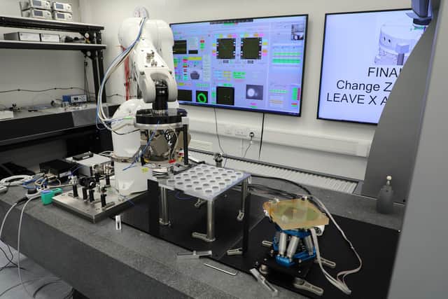 Work has already begun on the optical benches at UK ATC. The assembly process utilises robotically assisted bonding (RAB), developed by UK ATC and the University of Glasgow.