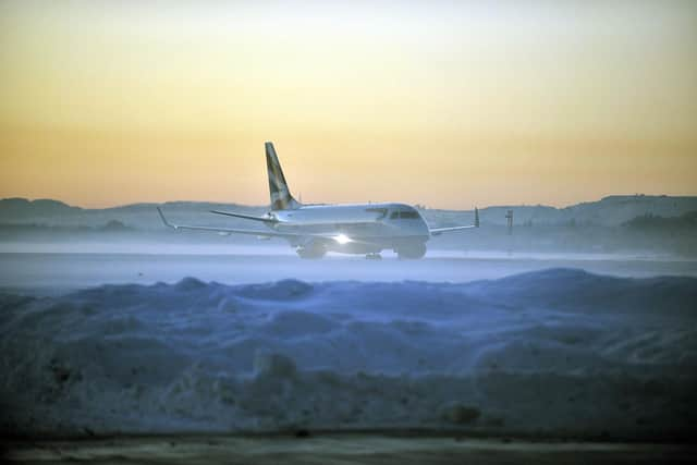 A plan after landing in icy conditions at Edinburgh Airport