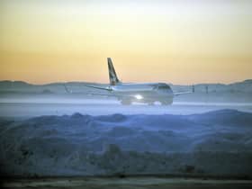 A plan after landing in icy conditions at Edinburgh Airport