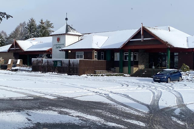 A snow covered Ladybank Golf Club